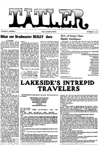 A look into the past: The October issue of the Tatler in 1973 (Lakeside Archives)