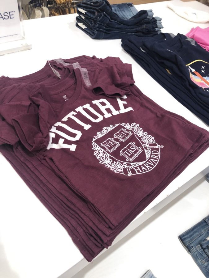 The Future Harvard t-shirt sold at Gap. (Samara N. 26)