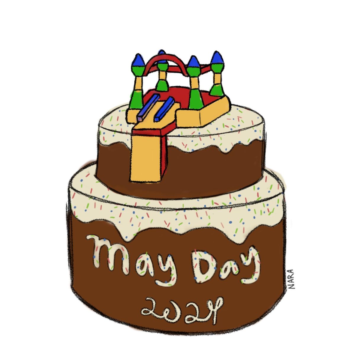 In addition to inflatable courses and games, May Day also
has a deliciously fun cake-baking competition.